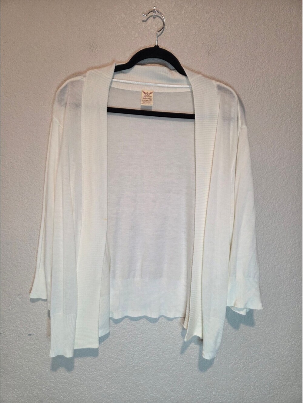 Faded Glory Women's 3X White Open Front Cardigan Sweater